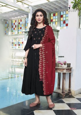 Suvarna by Wooglee Chanderi reyon wrinkle designer readymade suit collection readymade suit catalogs