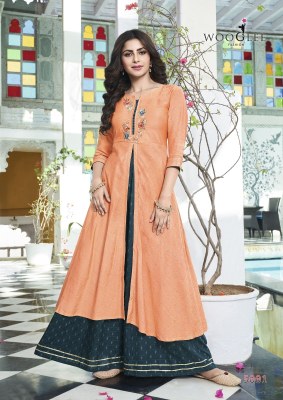 Suvarna by Wooglee Chanderi reyon wrinkle designer readymade suit collection readymade suit catalogs