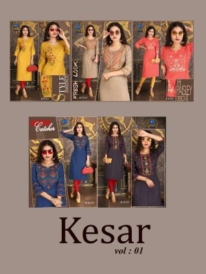 Suvesh Kesar Straight Cut Kurti catalogue supplier and exporter  kurtis catalogs