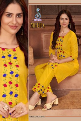 Suvesh by Mira ruby cotton embroidered cotton kurti with bottam catalogue at affordable rate kurtis catalogs