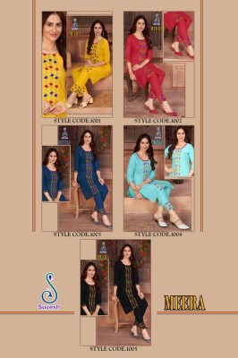 Suvesh by Mira ruby cotton embroidered cotton kurti with bottam catalogue at affordable rate kurtis catalogs