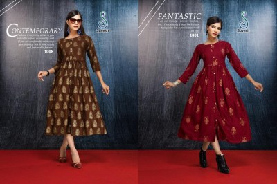 Suvesh by Rose fancy reyon printed kurti catalogue at low rate kurtis catalogs