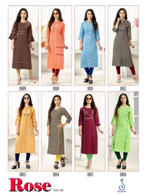 Suvesh by rose vol 2 cotton embroidered kurti catalogue at wholesale price at low rate kurtis catalogs