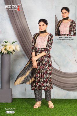 Swaara by Deecee Reyon foil printed anarkali top with pant and dupatta catalogue at affordable rate fancy Anarkali suit catalogs