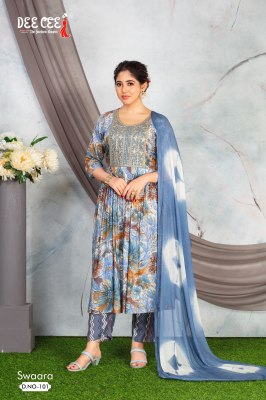 Swaara by Deecee Reyon foil printed anarkali top with pant and dupatta catalogue at affordable rate fancy Anarkali suit catalogs