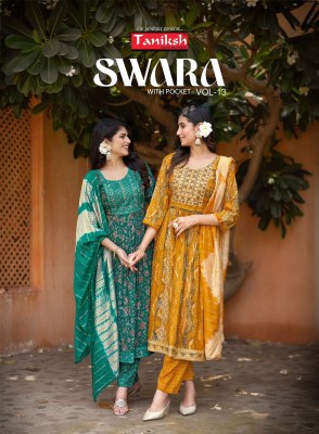 Swara vol 13 by Taniksh capsule rayon printed embroidered readymade suit catalogue at affordable rate Taniksh