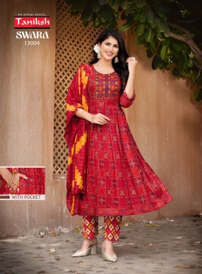 Swara vol 13 by Taniksh capsule rayon printed embroidered readymade suit catalogue at affordable rate readymade suit catalogs