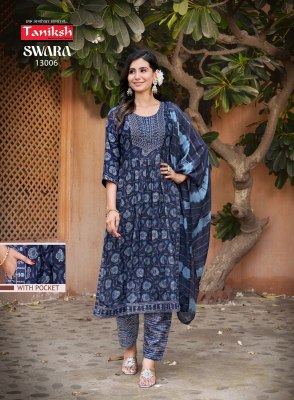 Swara vol 13 by Taniksh capsule rayon printed embroidered readymade suit catalogue at affordable rate readymade suit catalogs