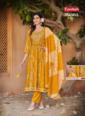 Swara vol 13 by Taniksh capsule rayon printed embroidered readymade suit catalogue at affordable rate readymade suit catalogs