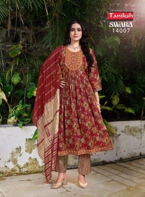 Swara vol 14 by Taniksh Capsuale reyon foil printed kurti pant and dupatta catalogue  readymade suit catalogs