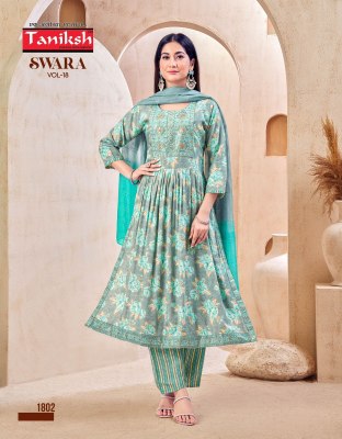 Swara  vol 18 by Taniksh Capsule reyon printed ready to wear collection at affordable rate readymade suit catalogs