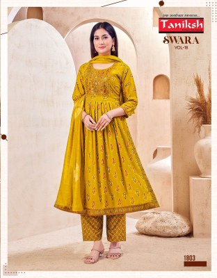 Swara  vol 18 by Taniksh Capsule reyon printed ready to wear collection at affordable rate readymade suit catalogs