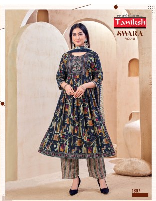 Swara  vol 18 by Taniksh Capsule reyon printed ready to wear collection at affordable rate readymade suit catalogs
