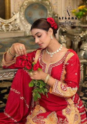 Swarnima by Afsana chinon embroidered mirror work readymade suit catalogue at low price Afsana Suits Catalogue 