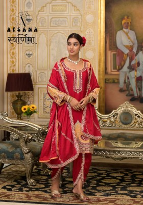 Swarnima by Afsana chinon embroidered mirror work readymade suit catalogue at low price readymade suit catalogs