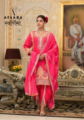 Swarnima by Afsana chinon embroidered mirror work readymade suit catalogue at low price readymade suit catalogs