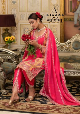 Swarnima by Afsana chinon embroidered mirror work readymade suit catalogue at low price readymade suit catalogs