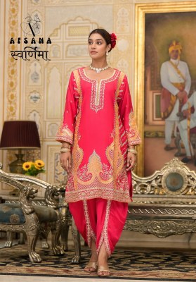 Swarnima by Afsana chinon embroidered mirror work readymade suit catalogue at low price readymade suit catalogs