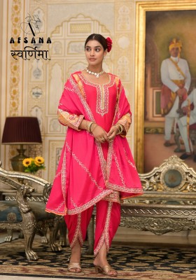 Swarnima by Afsana chinon embroidered mirror work readymade suit catalogue at low price readymade suit catalogs