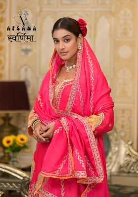 Swarnima by Afsana chinon embroidered mirror work readymade suit catalogue at low price readymade suit catalogs