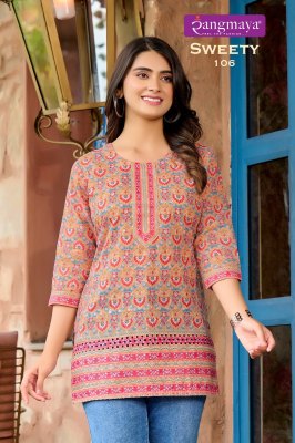 Sweety by rangmaya trendy letest western wear top catalogue at low rate western wear catalogs