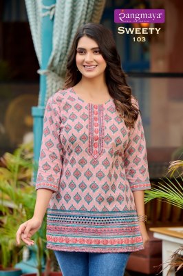 Sweety by rangmaya trendy letest western wear top catalogue at low rate western wear catalogs