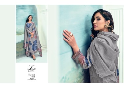 T and M by Ishrat present muslin digital printed unstitched dress material catalogue at low rate salwar kameez catalogs