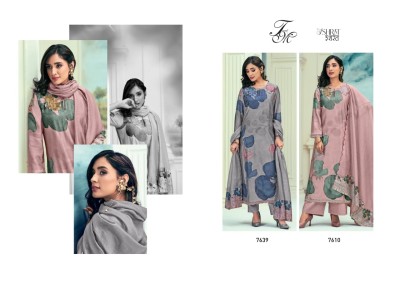 T and M by Ishrat present muslin digital printed unstitched dress material catalogue at low rate salwar kameez catalogs