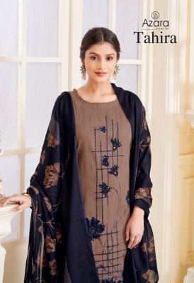 Tahira by Azara pure lawn cotton designer printed jari work unstitched suit catalogue Azara