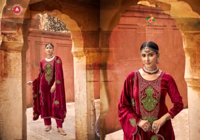 Taj Arabia by Triple A Designer neck embroidered unstitched suit catalogue at affordable rate salwar kameez catalogs