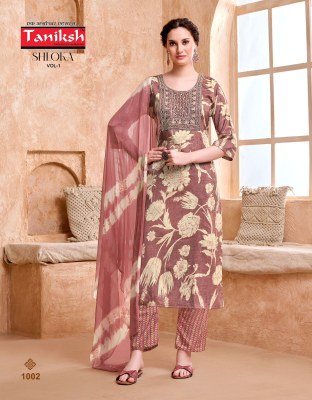Taniksh Shloka Vol 1 Rayon Foil Print Kurti pant And Dupatta  With Embroidery Work Wholesale wholesale catalogs