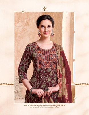 Taniksh Shloka Vol 1 Rayon Foil Print Kurti pant And Dupatta  With Embroidery Work Wholesale kurtis catalogs