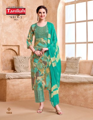 Taniksh Shloka Vol 1 Rayon Foil Print Kurti pant And Dupatta  With Embroidery Work Wholesale kurtis catalogs