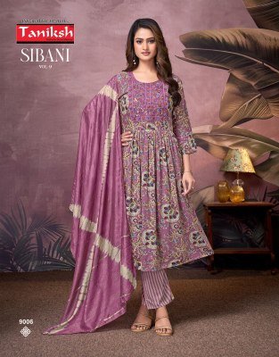 Taniksh Sibani Vol 9 Designer Rayon Foil Print Anarkali with Sikvans Embroidery Reyon Foil Print Bottom  And Fancy Dupatta Wholesale kurtis catalogs