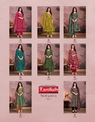 Taniksh Sonam Vol 1 Women’s Designer Suit Discharge Print Top, Pent Style Bottom And Digital Dupatta Wholesale kurtis catalogs