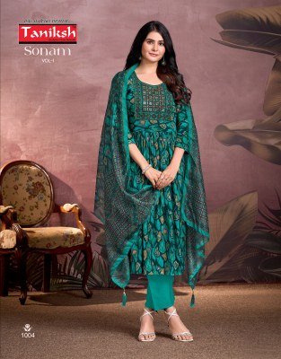 Taniksh Sonam Vol 1 Women’s Designer Suit Discharge Print Top, Pent Style Bottom And Digital Dupatta Wholesale kurtis catalogs