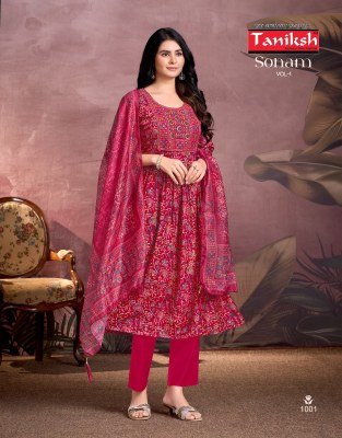 Taniksh Sonam Vol 1 Women’s Designer Suit Discharge Print Top, Pent Style Bottom And Digital Dupatta Wholesale kurtis catalogs