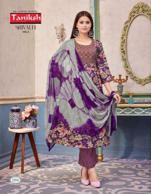 Taniksh Srivalli Vol 2 Elegant Capsule Print Anarkali with Embroidery, Pant With Pocket  And Nazmin Dupatta Wholesale kurtis catalogs
