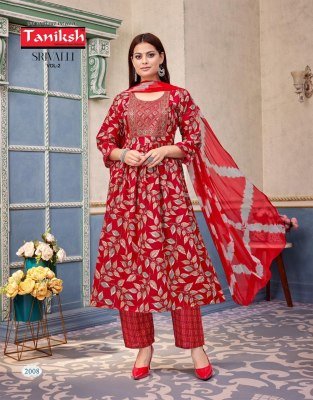 Taniksh Srivalli Vol 2 Elegant Capsule Print Anarkali with Embroidery, Pant With Pocket  And Nazmin Dupatta Wholesale kurtis catalogs