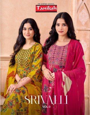 Taniksh Srivalli Vol 3 Readymade Anarkali Suit Set with Embroidery And Nazmin Dupatta Wholesale Taniksh