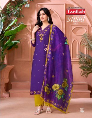 Taniksh Sushi Vol 1 Couture Roman Embroidered Kurta Pants And Digital Dupatta with Pocket Wholesale kurtis catalogs