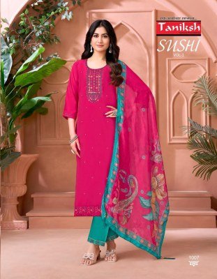 Taniksh Sushi Vol 1 Couture Roman Embroidered Kurta Pants And Digital Dupatta with Pocket Wholesale kurtis catalogs