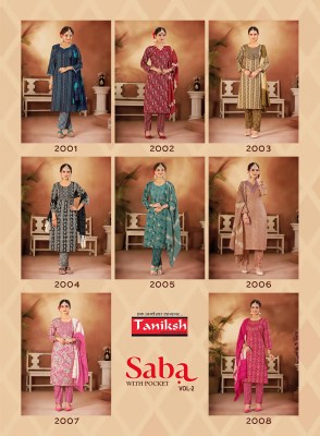 Taniksh by Saba vol 2 reyon foil print with embroidered salwar kameez catalogue salwar kameez catalogs