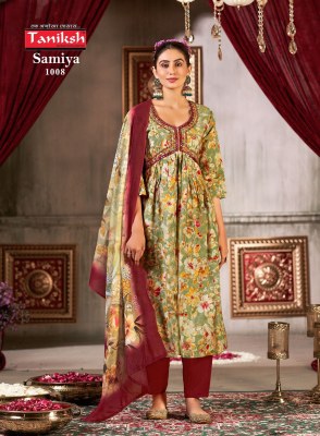 Taniksh by Samiya vol 1 muslin printed readymade alia cut catalogue at low rate  readymade suit catalogs