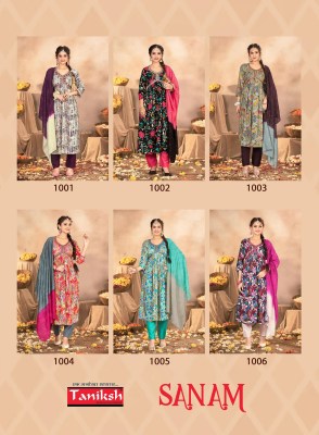 Taniksh by Sanam vol 1 aliya cut embroidered kurti pant and dupatta catalogue at low rate readymade suit catalogs