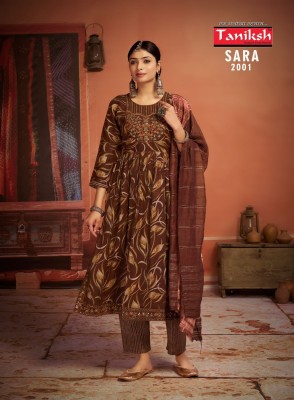 Taniksh by Sara vol 2 two ton reyon print with embroidered readymade suit catalogue readymade suit catalogs