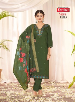 Taniksh by Seema roman silk embroidered readymade suit catalogue at low rate Taniksh