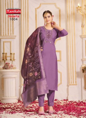 Taniksh by Seema roman silk embroidered readymade suit catalogue at low rate readymade suit catalogs