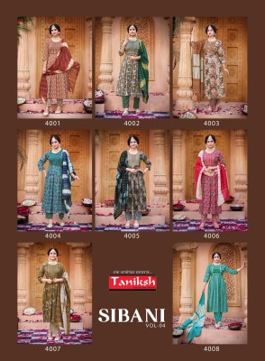 Taniksh by Sibani vol 4 reyon printed fancy readymade suit catlogue at low rate readymade suit catalogs