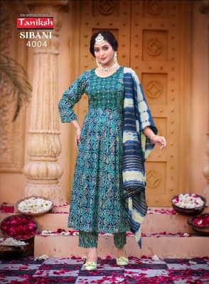 Taniksh by Sibani vol 4 reyon printed fancy readymade suit catlogue at low rate readymade suit catalogs